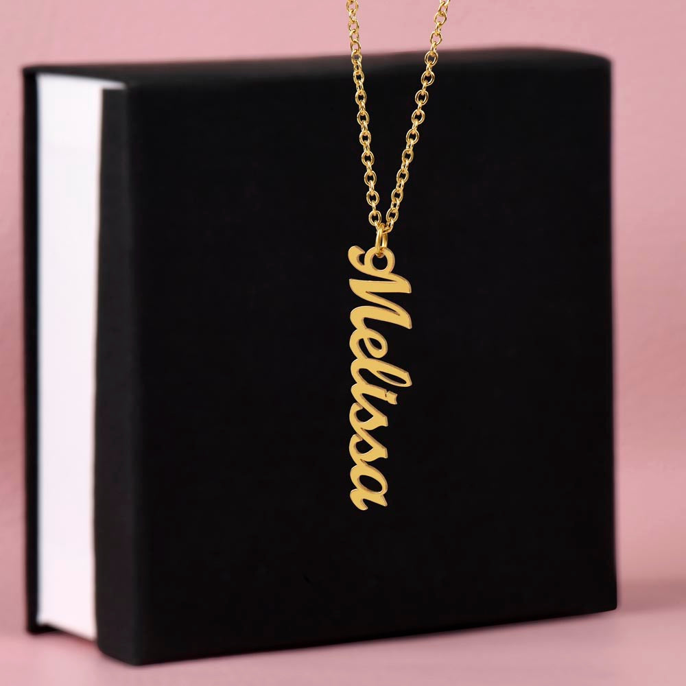 Heart Memento™ Lovescribed Multi Vertical Name Necklace | Personalized Gift for Grandma with Her Grandkids' Names