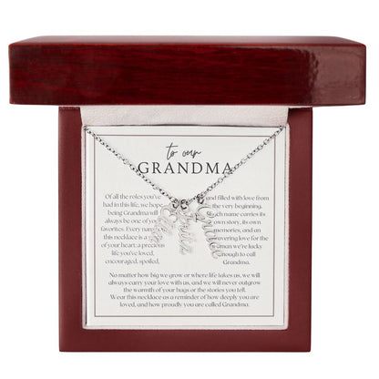 Heart Memento™ Lovescribed Multi Vertical Name Necklace | Personalized Gift for Grandma with Her Grandkids' Names