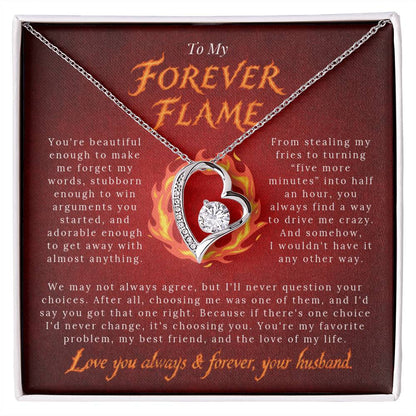 To My Forever Flame – You're My Favorite Problem | Forever Heart Necklace