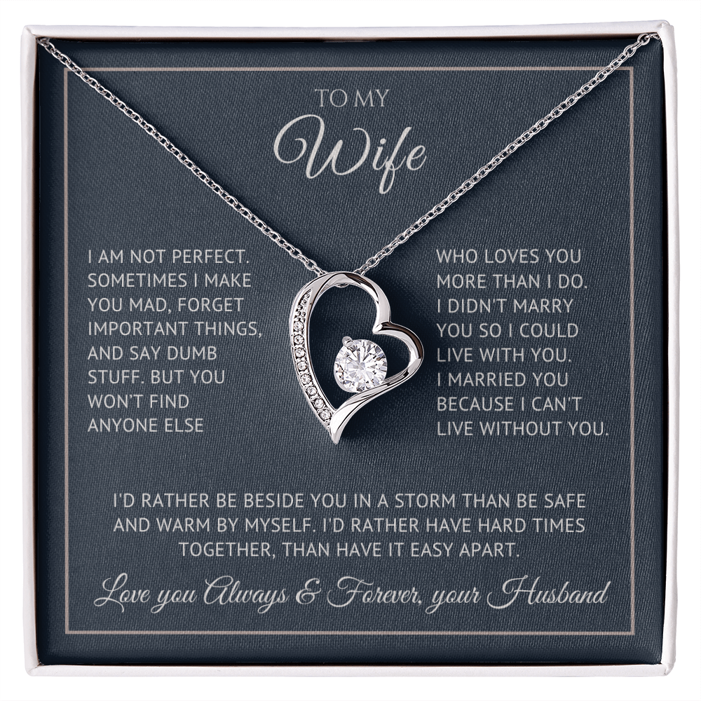 Eternal Heart necklace for wife, can't live without you card – Heart Memento