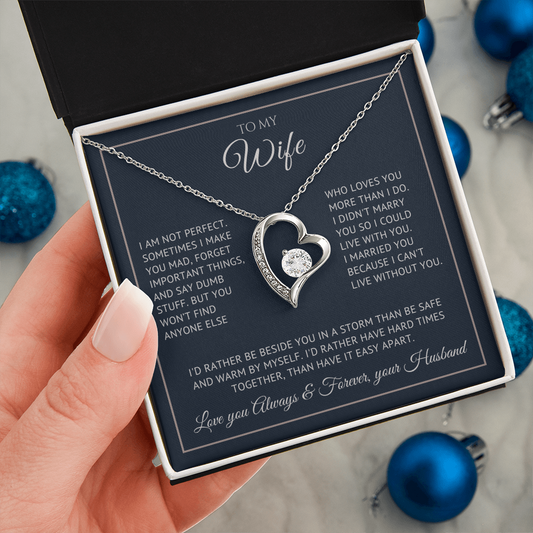 Eternal Heart necklace with husband to wife message card