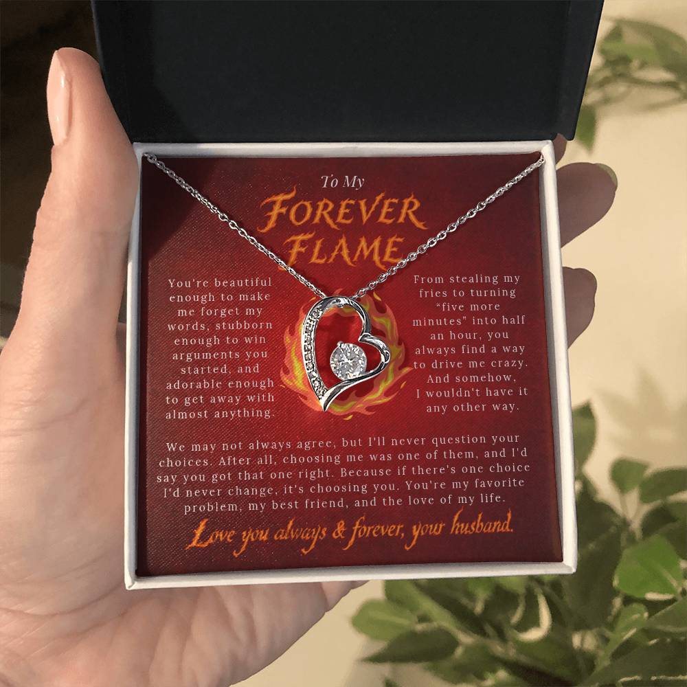 To My Forever Flame – You're My Favorite Problem | Forever Heart Necklace