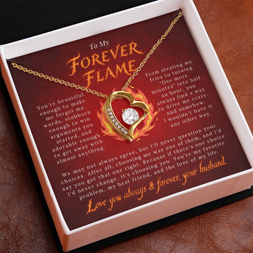 To My Forever Flame – You're My Favorite Problem | Forever Heart Necklace