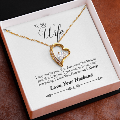 Everlasting Love Necklace – “Forever and Always” Wife Gift from Husband, Romantic Necklace for Wife