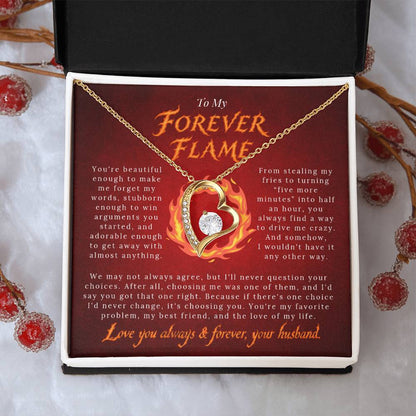 To My Forever Flame – You're My Favorite Problem | Forever Heart Necklace