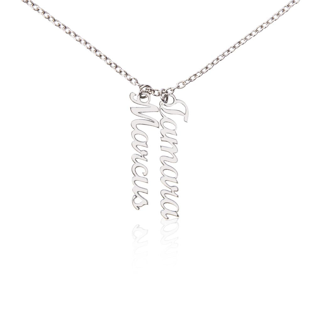 Heart Memento™ Cairnkept Personalized Multi-Name Vertical Necklace – Custom Family Name Necklace for Her