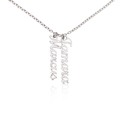 Heart Memento™ Cairnkept Personalized Multi-Name Vertical Necklace – Custom Family Name Necklace for Her