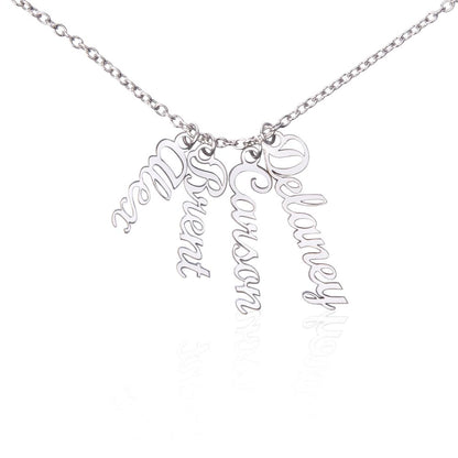 Heart Memento™ Cairnkept Personalized Multi-Name Vertical Necklace – Custom Family Name Necklace for Her