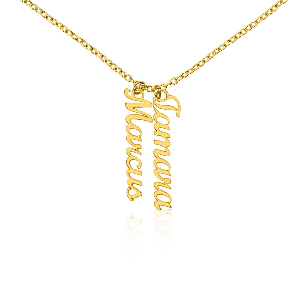 Heart Memento™ Cairnkept Personalized Multi-Name Vertical Necklace – Custom Family Name Necklace for Her