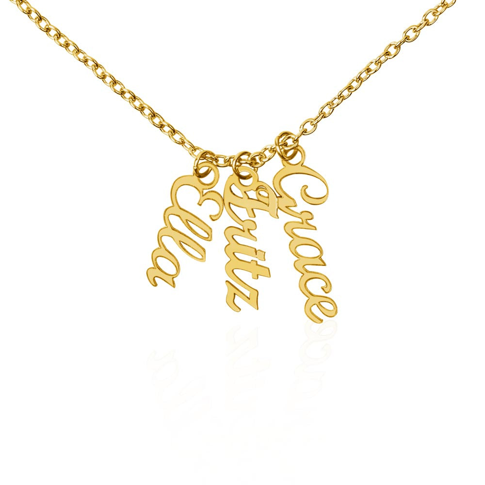 Heart Memento™ Cairnkept Personalized Multi-Name Vertical Necklace – Custom Family Name Necklace for Her