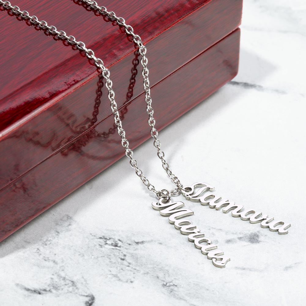 Multi Vertical Name Necklace - NO MC