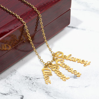 Multi Vertical Name Necklace - NO MC