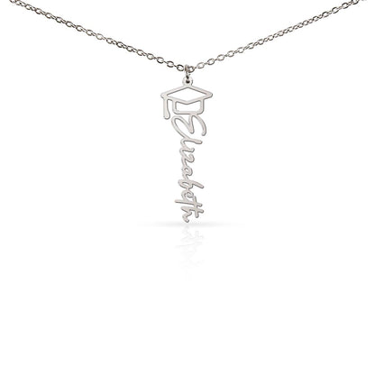Heart Memento™ Laurelwrit Personalized Graduation Name Necklace – Custom Graduation Cap Necklace for Her