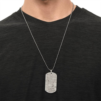 Custom map dog tag necklace – Heart Memento