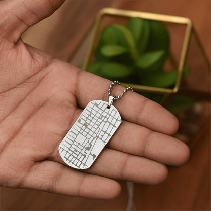 Custom map dog tag necklace – Heart Memento