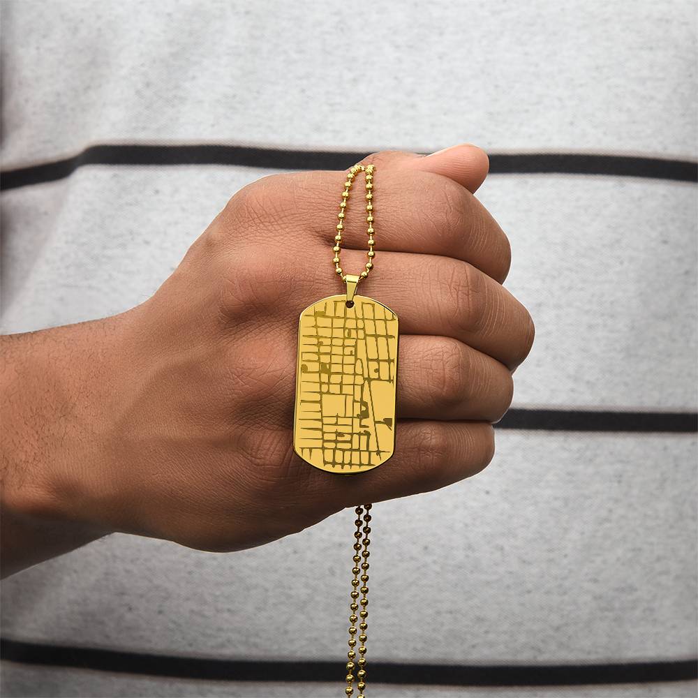 Custom map dog tag necklace – Heart Memento