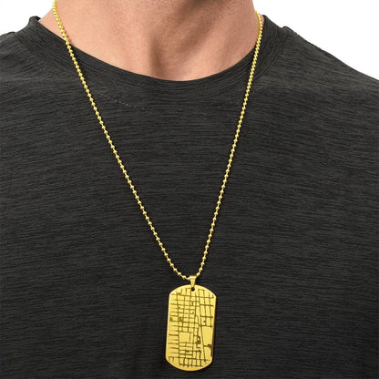 Custom map dog tag necklace – Heart Memento