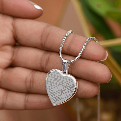 Personalized heart map necklace keepsake – Heart Memento