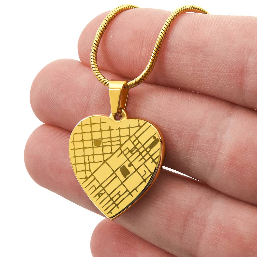 Custom location map heart pendant necklace – Heart Memento