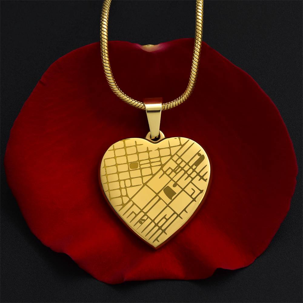 Where It All Began personalized map necklace – Heart Memento