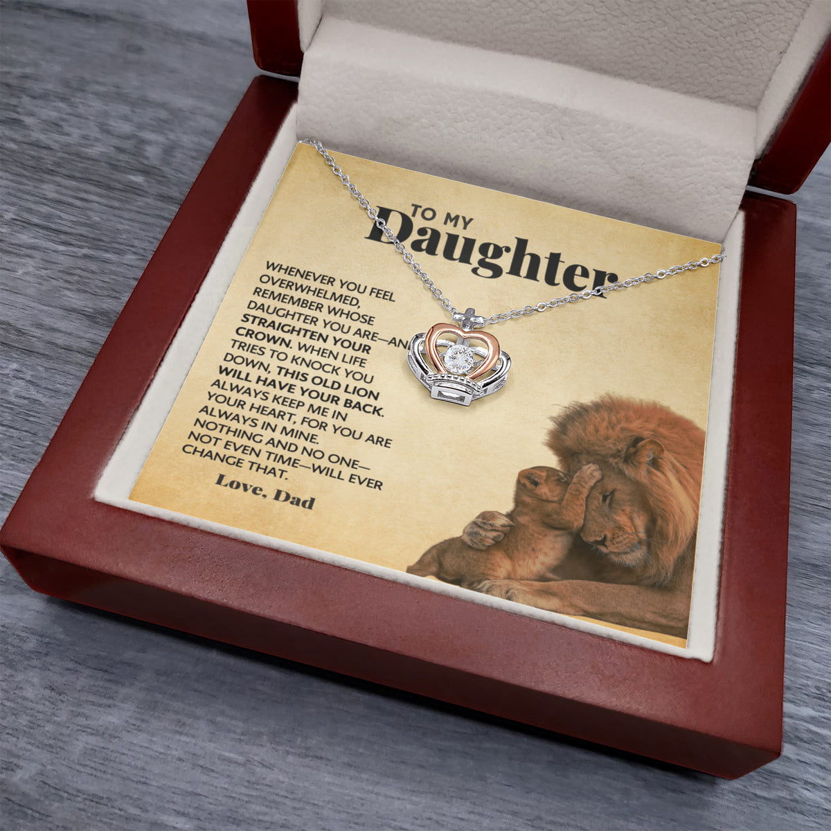 My Daughter, I'll Always Have Your Back — Crownheart Promise Necklace from Dad