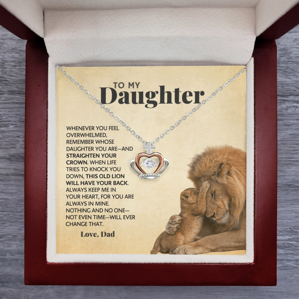 My Daughter, I'll Always Have Your Back — Crownheart Promise Necklace from Dad