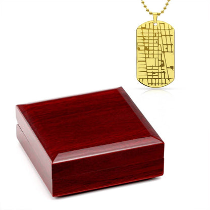 Custom map dog tag necklace – Heart Memento