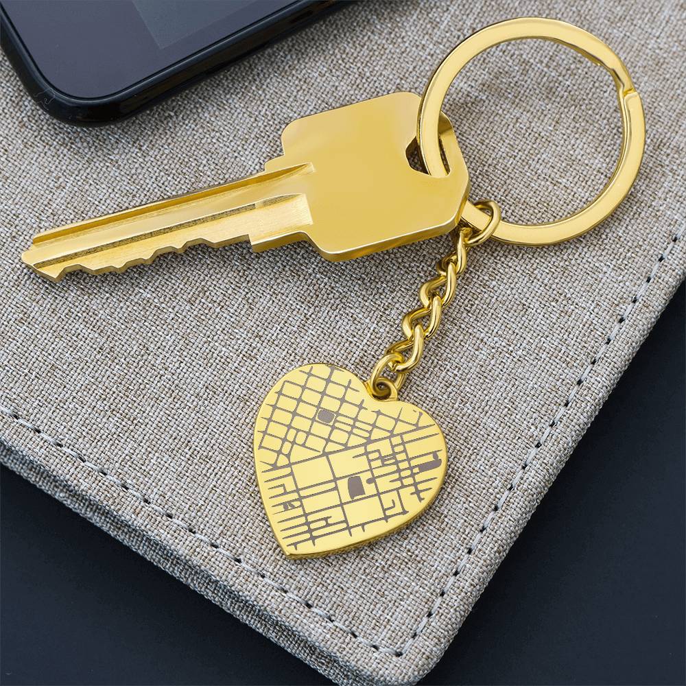 Custom map heart keychain – Heart Memento