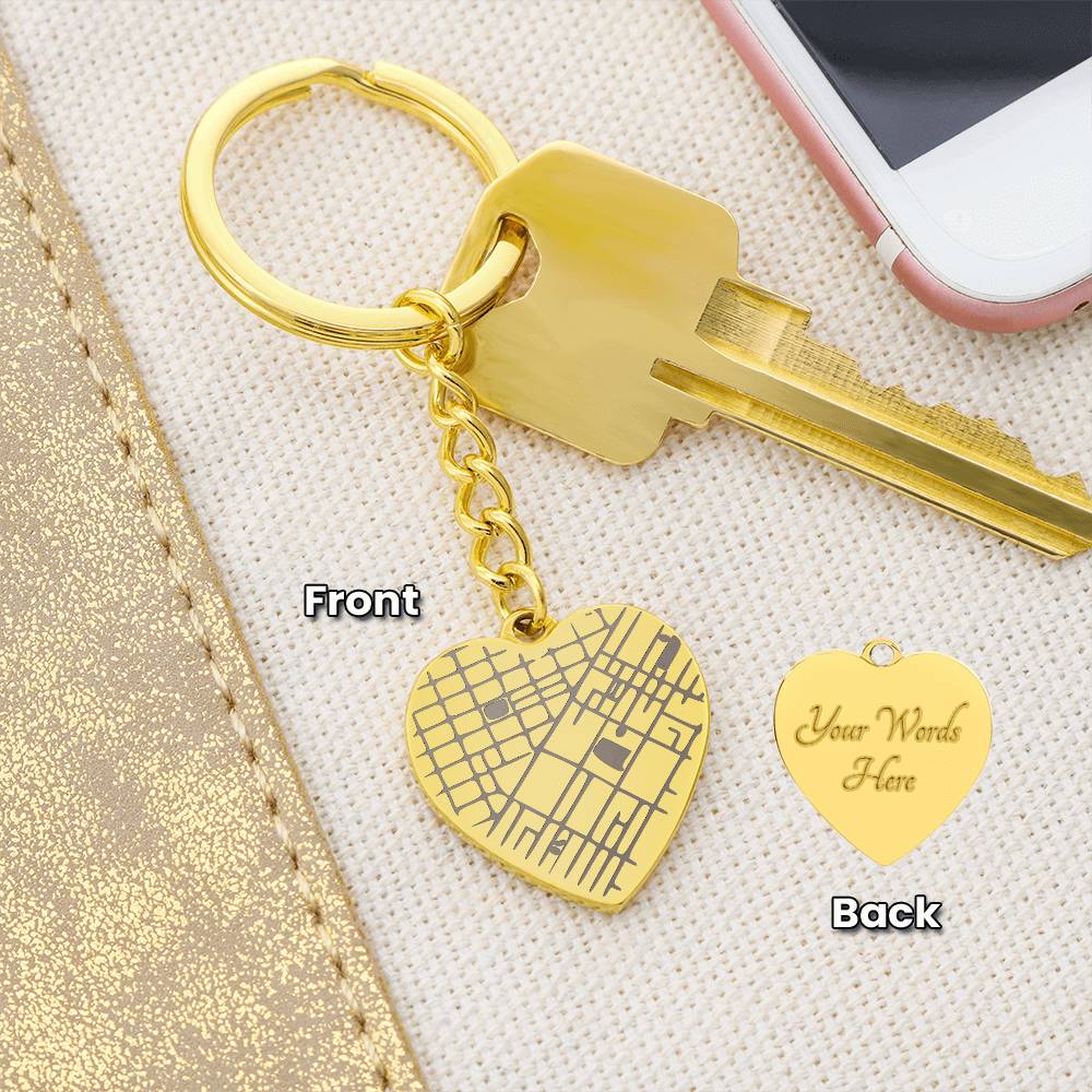 Custom map heart keychain – Heart Memento