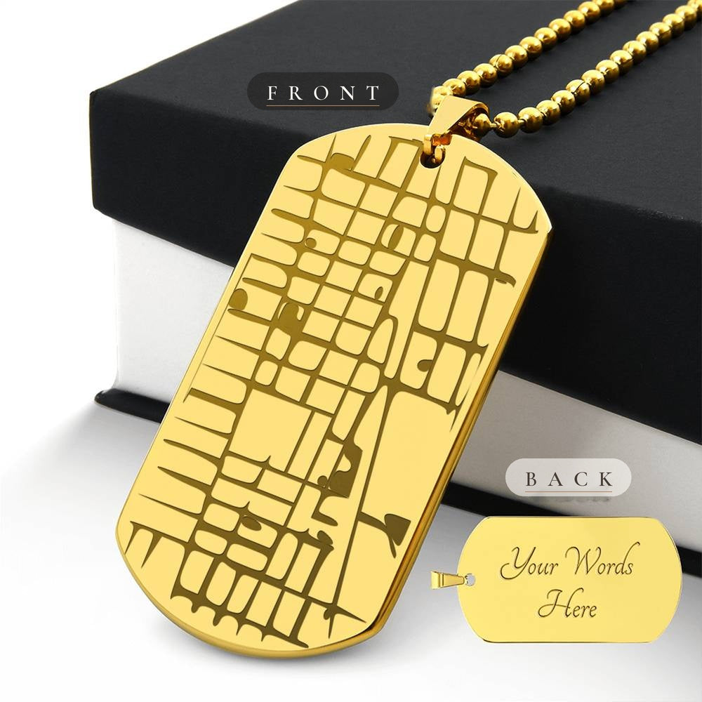 Custom map dog tag necklace – Heart Memento